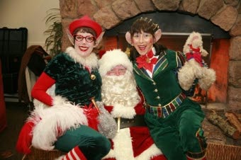 Santa Claus with elves